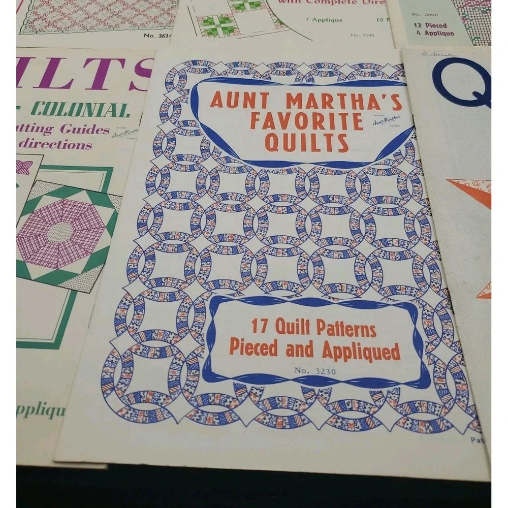 Lot‎ of 9 AUNT MARTHA'S COLONIAL QUILT PATTERN BOOKS Vintage Collection